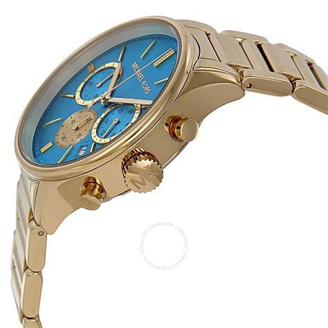 michael kors watch chronograph not working|Michael Kors turquoise face watch.